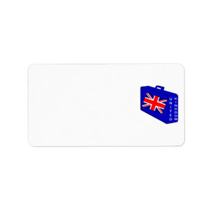 United Kingdom Flag Blue Luggage Label