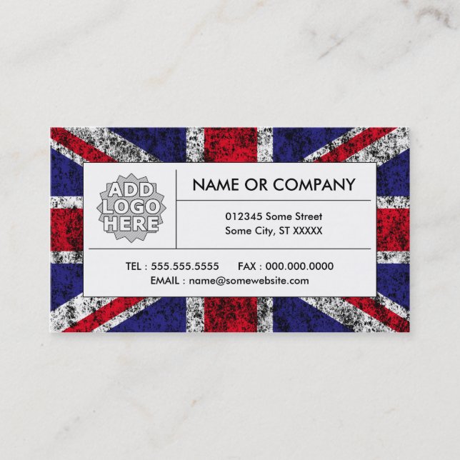 united kingdom flag business card (Front)