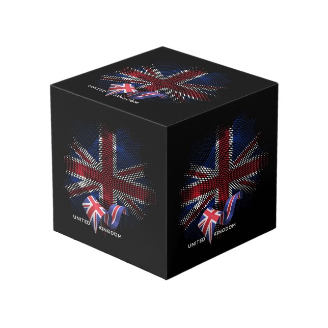 United Kingdom Flag Cube (Front Angled)