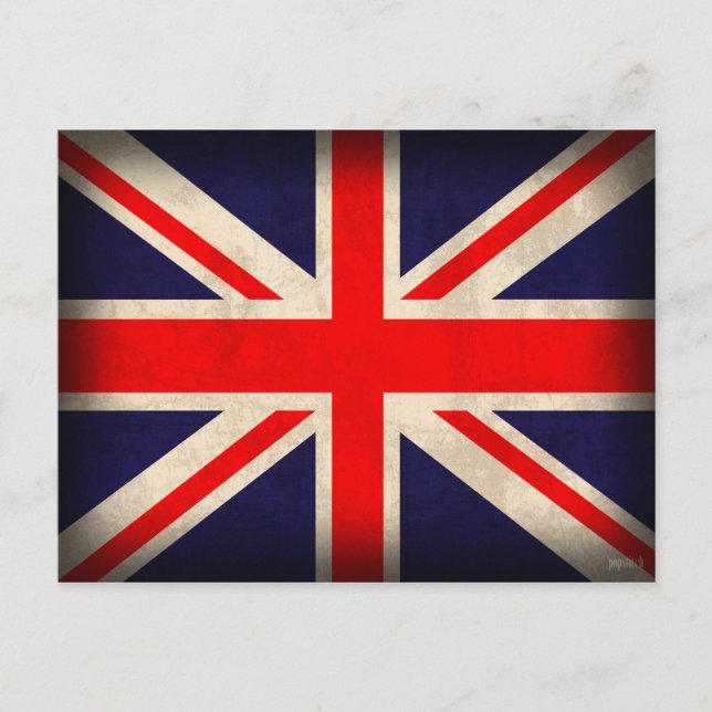 United Kingdom Flag Distressed Postcards (Front)