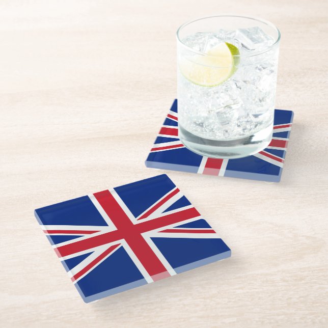 United Kingdom flag Glass Coaster (Angled)