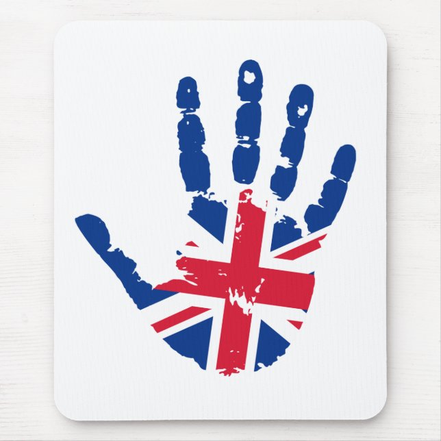 United Kingdom Flag Handprint Mouse Pad (Front)