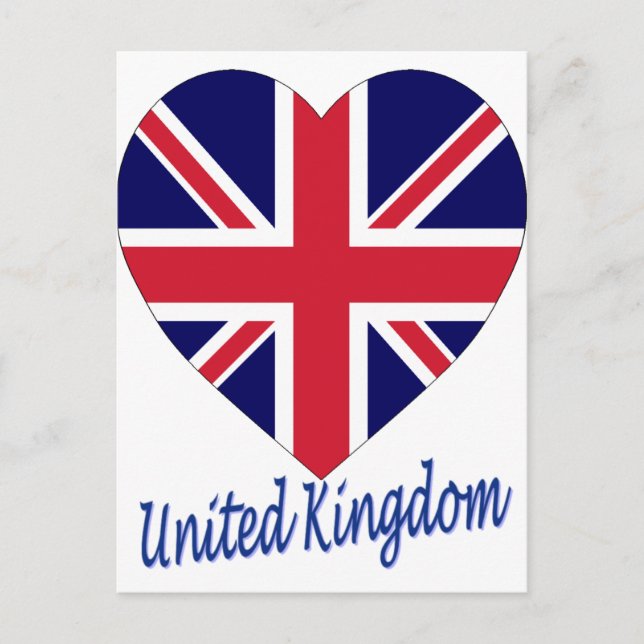 United Kingdom Flag Heart Postcard (Front)