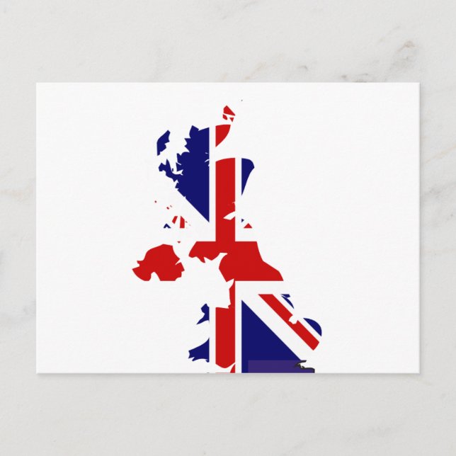 United Kingdom flag map Postcard (Front)