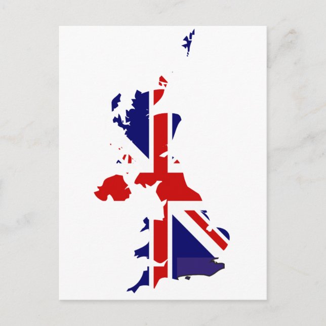 United Kingdom flag map Postcard (Front)