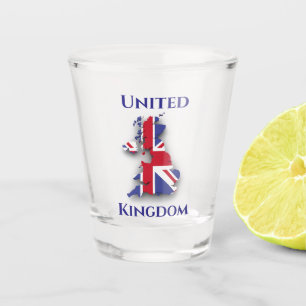 United Kingdom Flag Map Shot Glass
