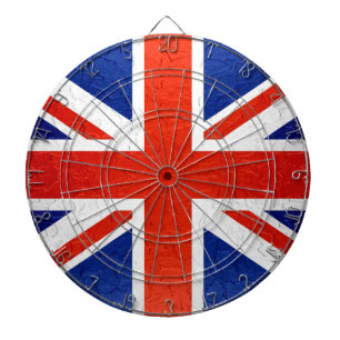 United Kingdom Flag Metallic Metal Dartboard