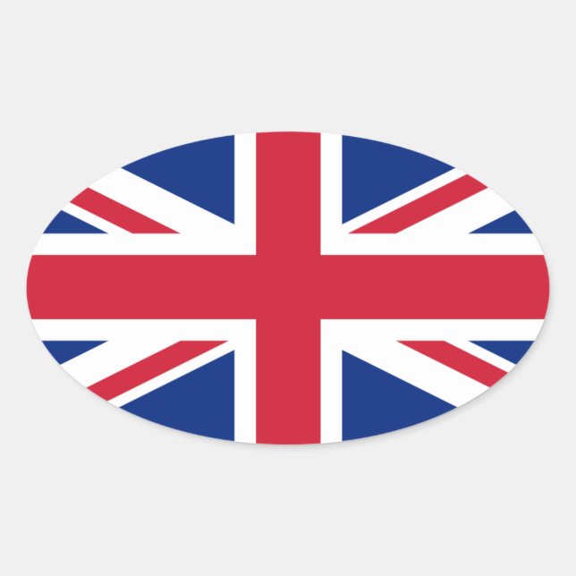 United Kingdom* Flag Oval Sticker (Front)