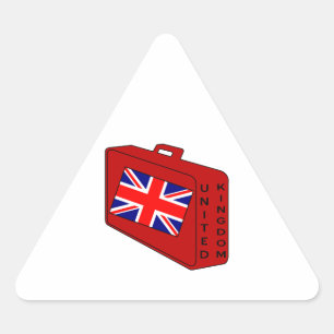 United Kingdom Flag Red Luggage Triangle Sticker