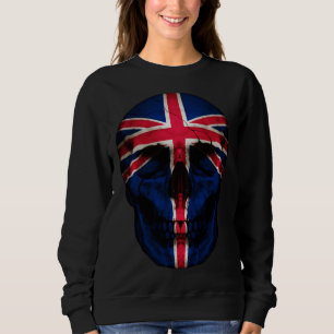 United Kingdom Flag Skull British Roots Proud Patr Sweatshirt