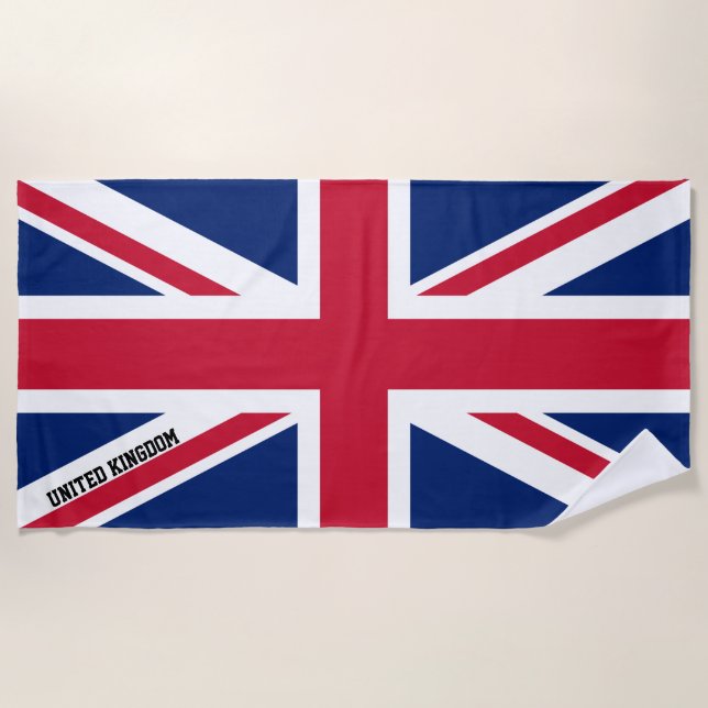 United Kingdom Flag Splendid Patriotic Beach Towel (Front)