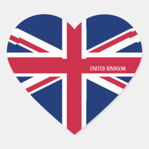 United Kingdom Flag Splendid Patriotic Heart Sticker