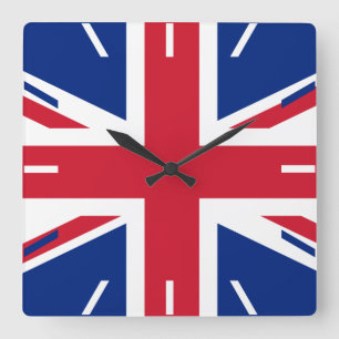 United Kingdom flag Square Wall Clock