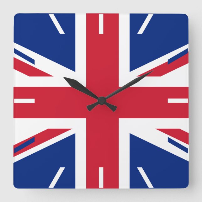 United Kingdom flag Square Wall Clock (Front)