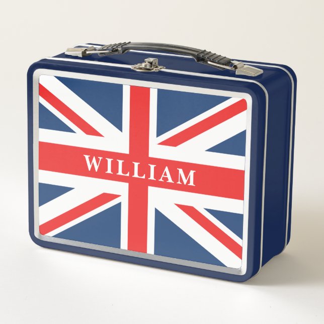 United Kingdom Flag - Union Jack - Custom Kids Metal Lunch Box (Front)