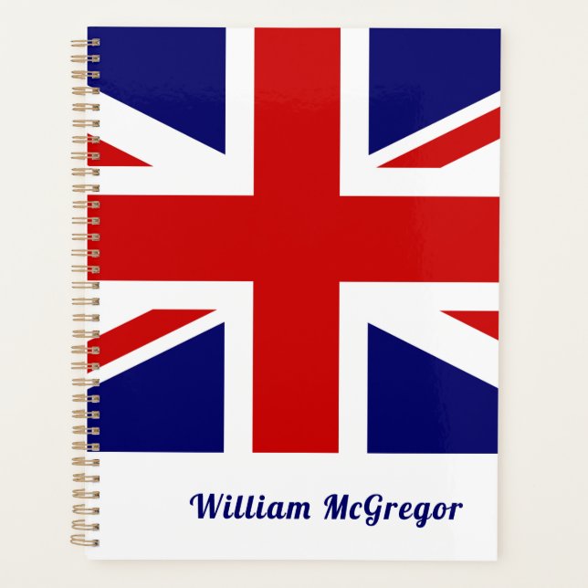 United Kingdom Flag / Union Jack Personalised Planner (Front)
