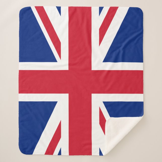 United Kingdom flag Union Jack Sherpa Blanket (Front)