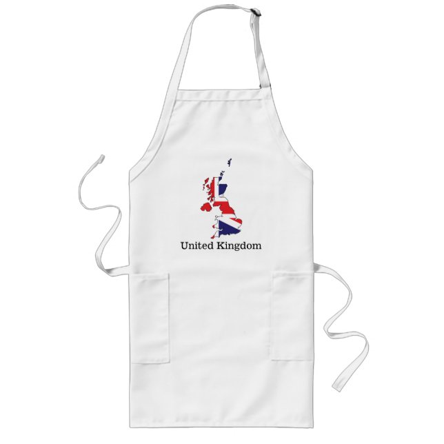 United Kingdom Flag Within Map Design - Souvenirs Long Apron (Front)