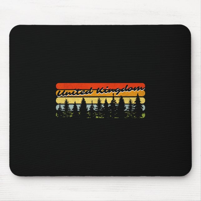 United Kingdom Forest Sunset Trees Cabin Vacation  Mouse Pad (Front)