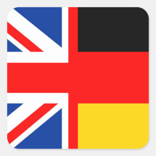 united kingdom germany country half flag symbol en square sticker