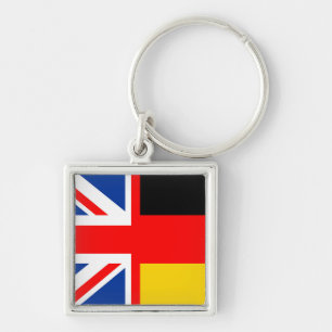 united kingdom germany half flag english language key ring