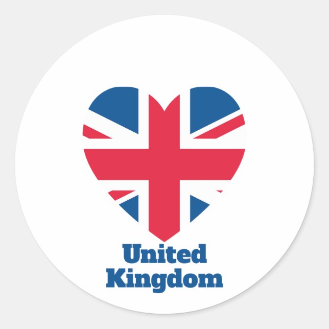 United Kingdom Heart Flag Classic Round Sticker (Front)
