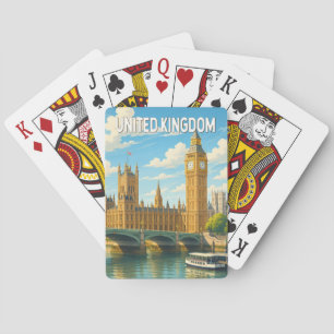 United Kingdom Illustration Travel Art Vintage Playing Cards