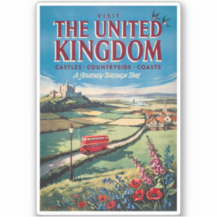 United Kingdom Landscape Illustration Travel Art