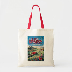 United Kingdom Landscape Illustration Travel Art Tote Bag