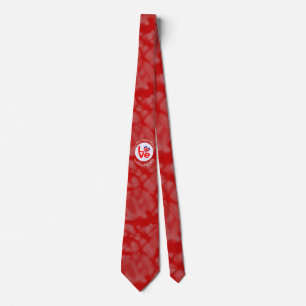 United Kingdom LOVE White on Red Tie