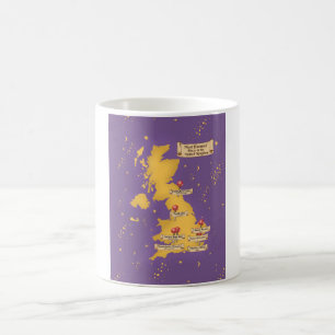 United Kingdom Most Haunted Places Map. Coffee Mug