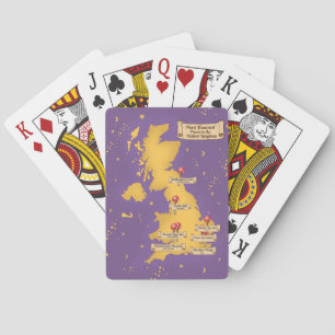 United Kingdom Most Haunted Places Map. Playing Cards
