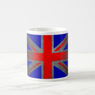 United Kingdom neon grunge flag coffee mug