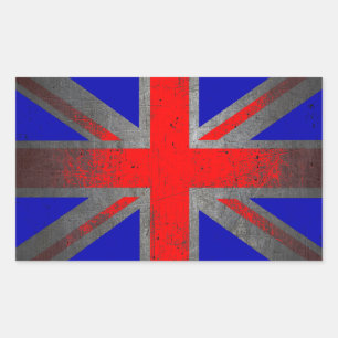 United Kingdom neon grunge flag rectangle stickers