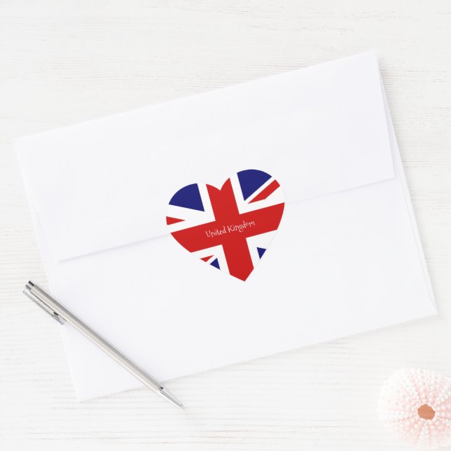 United Kingdom -  Patriotic Heart Sticker (Envelope)