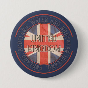 United Kingdom Retro Flag 7.5 Cm Round Badge