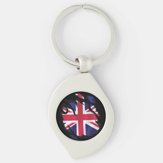 United Kingdom Ripped Flag Key Ring (Front)