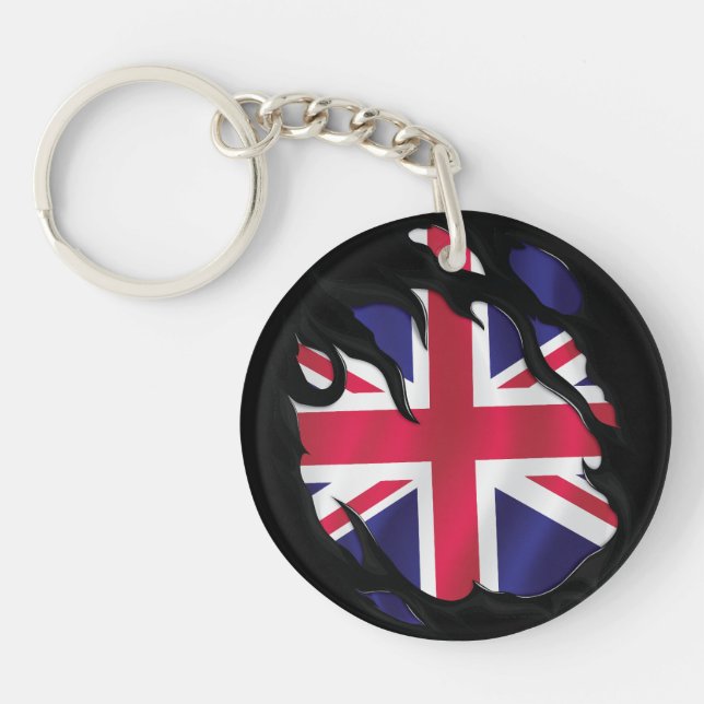 United Kingdom Ripped Flag Key Ring (Front)