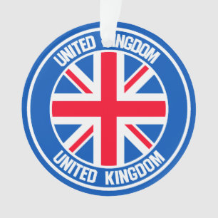 United Kingdom Round Emblem Ornament