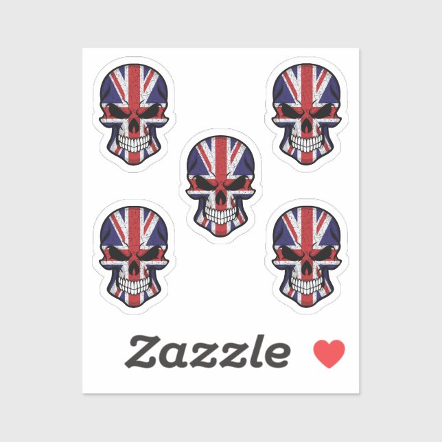 United Kingdom Smiling Skull Flag  (Sheet)