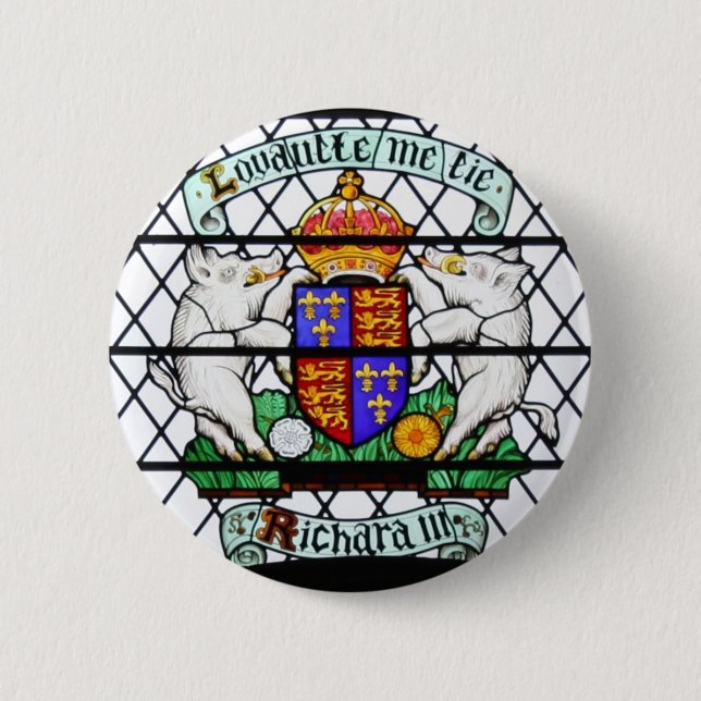 UNITED KINGDOM STAINED GLASS RICHARD III 6 CM ROUND BADGE (Front)