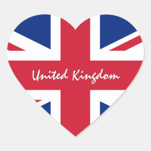 United Kingdom Sticker, Heart, love, British Flag Heart Sticker