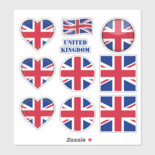 United Kingdom stickers, British Flag Heart /sport