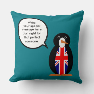 United Kingdom Talking Ms. Penguin Cushion