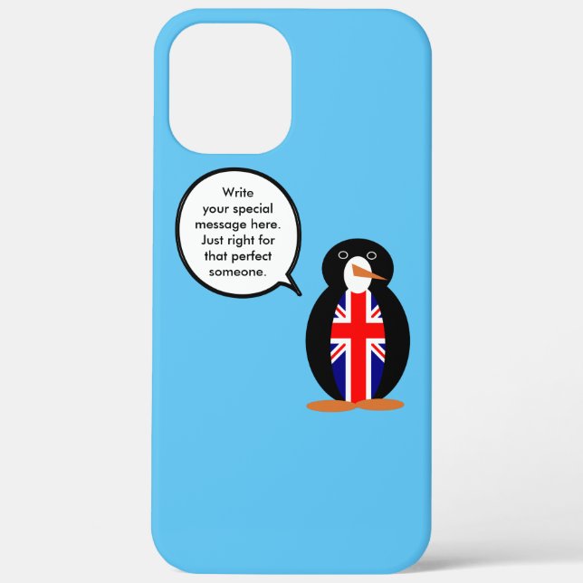 United Kingdom Talking Ms. Penguin Personalised  Case-Mate iPhone Case (Back)