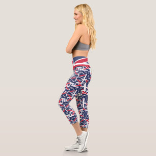 United Kingdom UK flag BY MASANSER PIXELAT Capri Leggings
