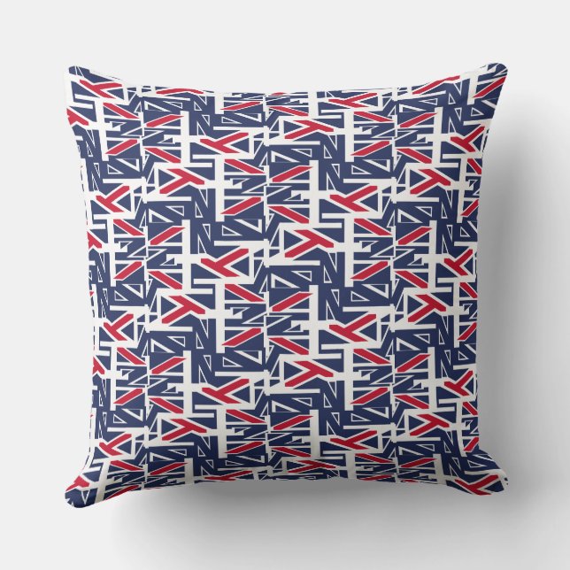 United Kingdom UK flag BY MASANSER PIXELAT Cushion (Back)