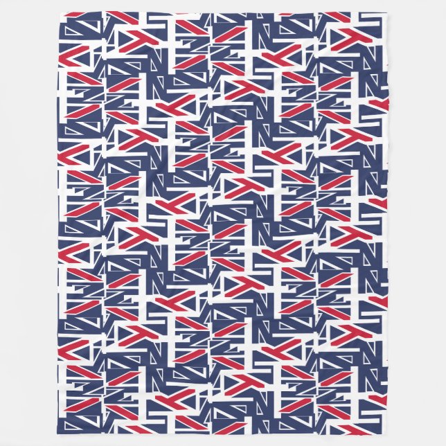 United Kingdom UK flag BY MASANSER PIXELAT Fleece Blanket (Front)