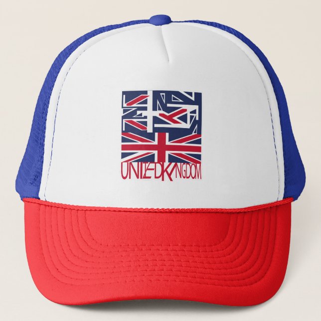 United Kingdom UK flag BY MASANSER PIXELAT Trucker Hat (Front)