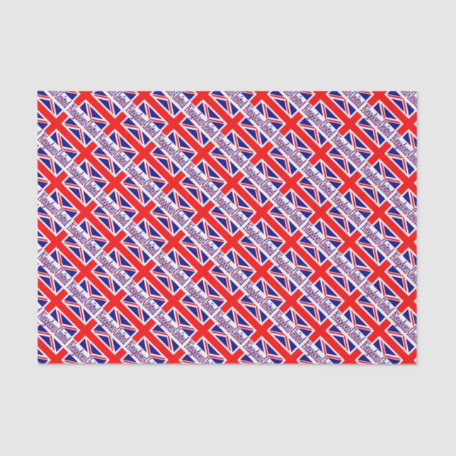 United Kingdom UK Flag Tiled  Tissue Paper (Front)